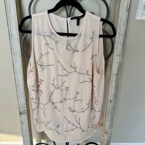 White‎ House Black Market Sleeveless Top with Silver Beading Size 14